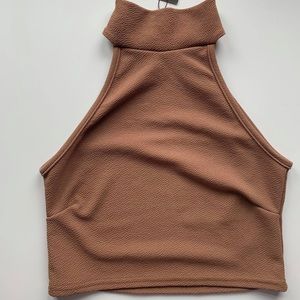 Cropped Tan Halter Top